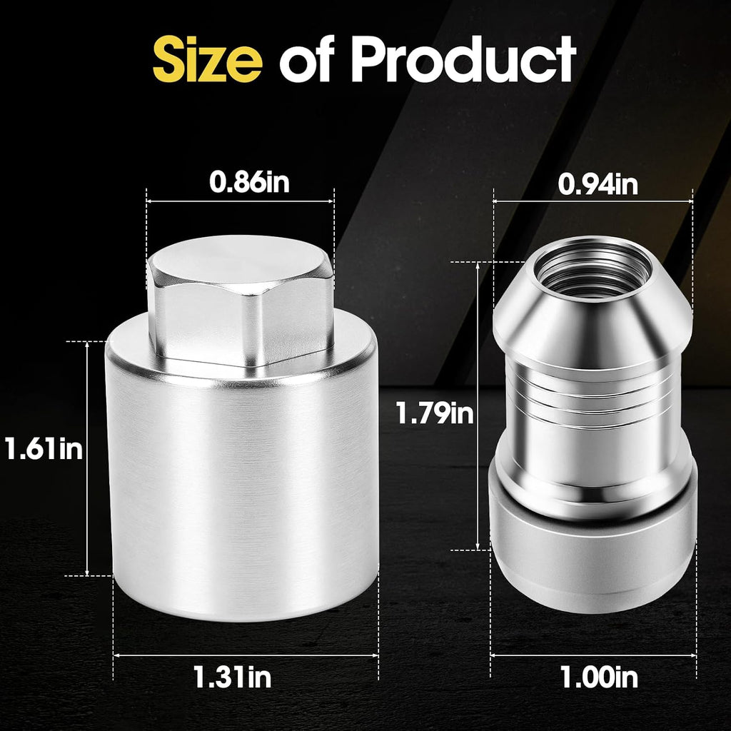 Wheel Lock Lug Nut Set Anti-Theft Security Locking Lug Nut Compatible with Jeep Vehicle 2018-2024 Wrangler JL 2020-2024 Gladiator JT Replace OE 82215711 and 82215711AA