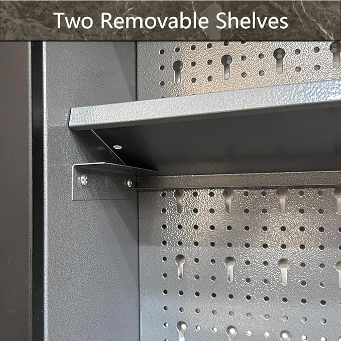 JZD Industrial Steel Garage Storage Cabinet System, Included Pegboard Wall - Image 6