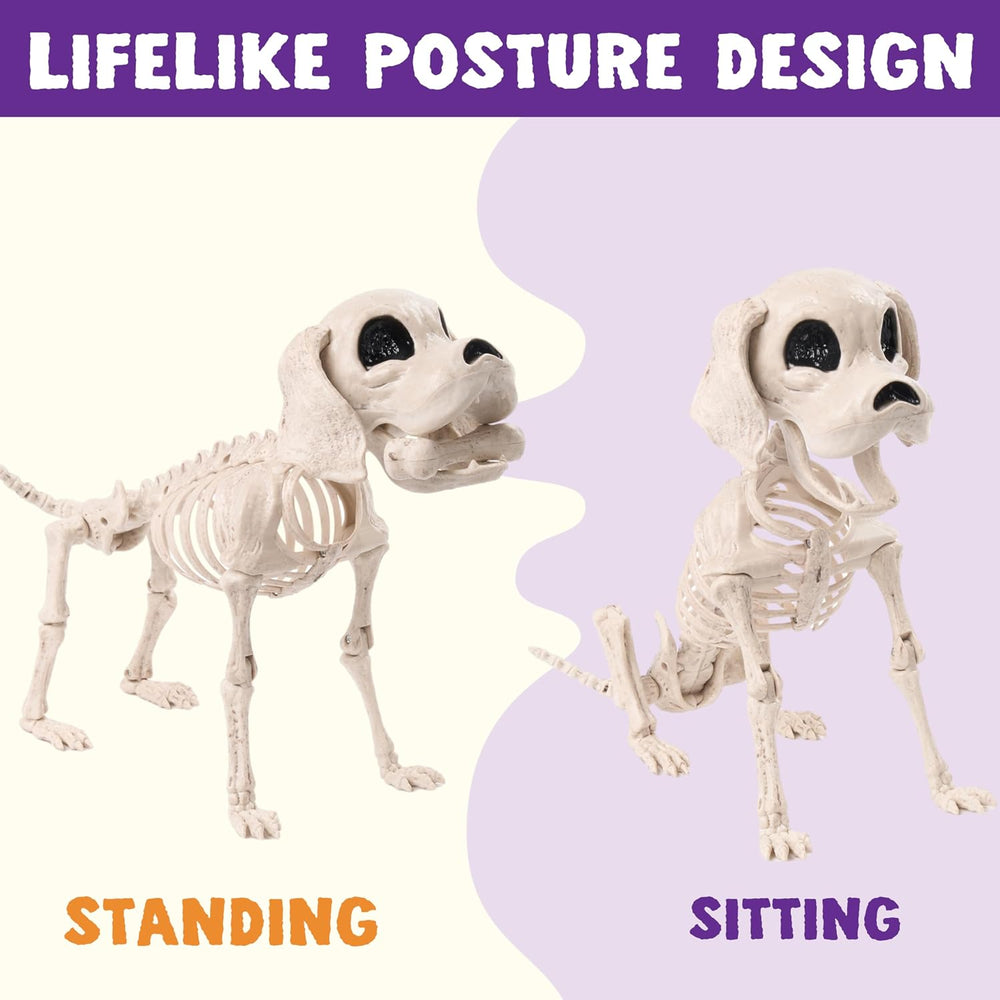 JOYIN Posable Halloween Dog Skeleton Full Body Posable Joints Realistic Skele...