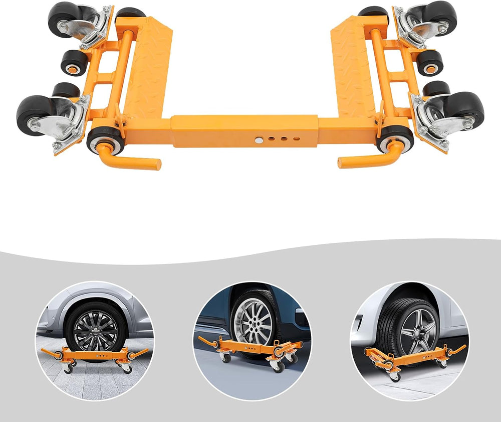 1T Wheel Dolly, Lever Type Car Moving Dolly Yellow | Car Wheel Dolly Tire Lif...
