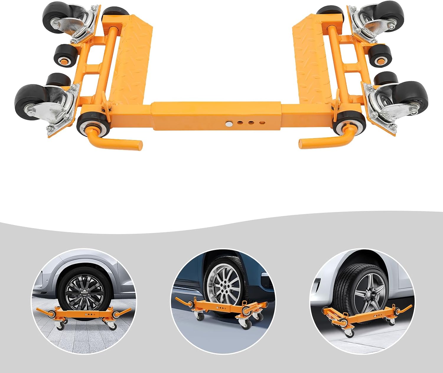 1T Wheel Dolly, Lever Type Car Moving Dolly Yellow | Car Wheel Dolly Tire Lifting Tool for Towing Companies, Car Showrooms Tire Auto Repair Moving