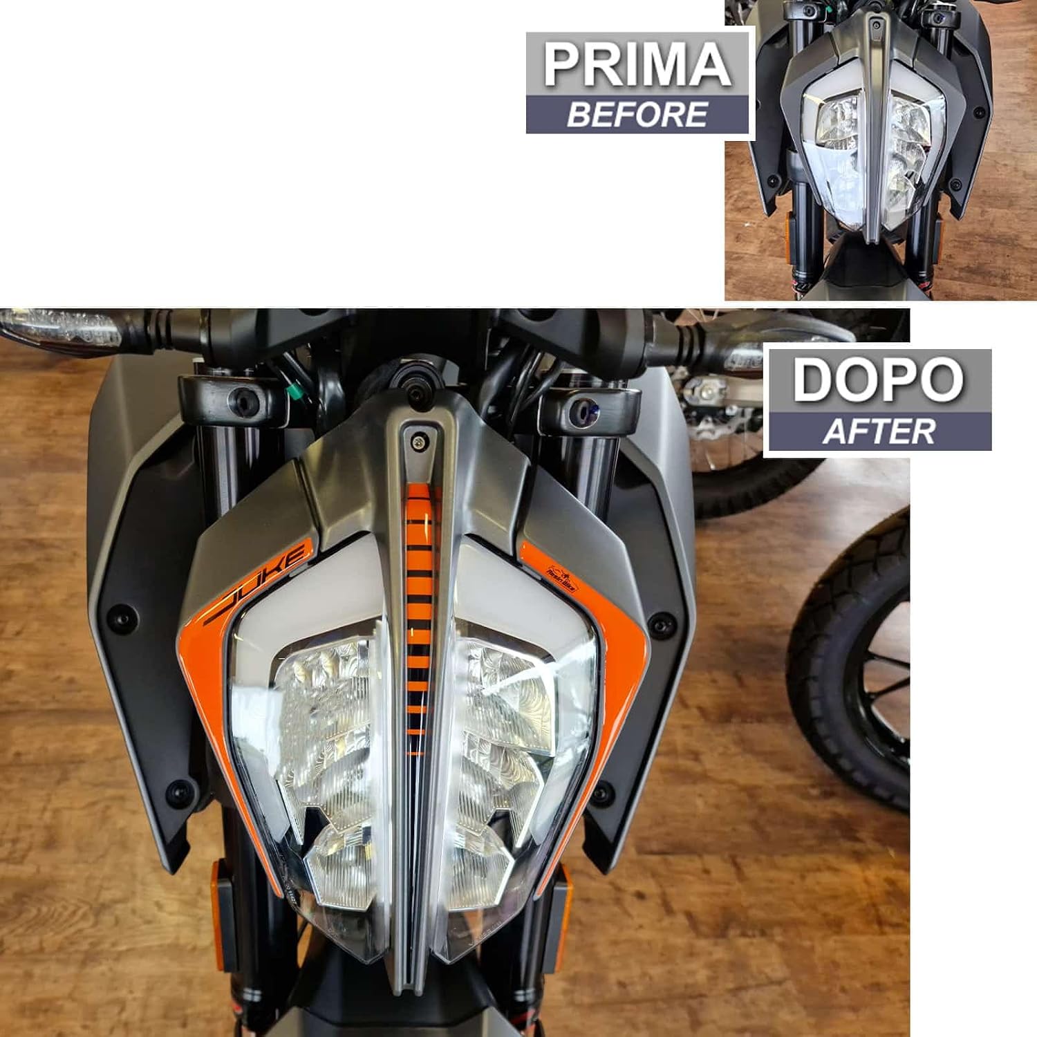 Resin Bike Motorcycle Stickers Compatible with KTM Duke 125 200 250 390 2021-2022. Motorcycle Light Protectors from Bumps and Scratches. 3D Effect Resin Stickers