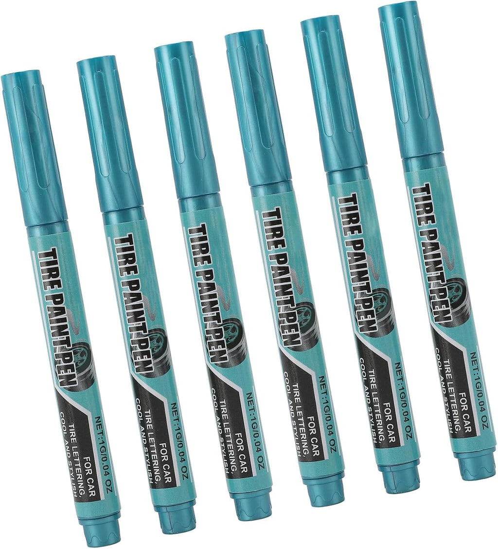 Tire Paint Pen, Waterproof Protective Oil Marker Pen, 6pcs Blue 1g - Long Lasting Wear, Easy Application for Minor Scratch Repairs