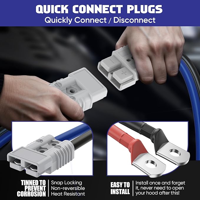 2/0 Gauge 30 FT Heavy Duty Jumper Cables, 1500Amp Quick Connect Booster Cables - Image 2