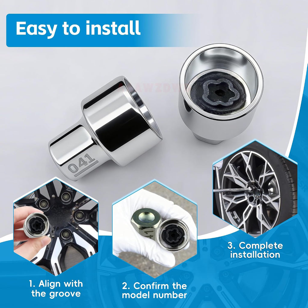 #041 Compatible with BMW 1 3 5 7 8 X2 X3 X5 X6 Wheel Lock Key Tire Lug Key | 041 Wheel Locking Nut Key Replacement