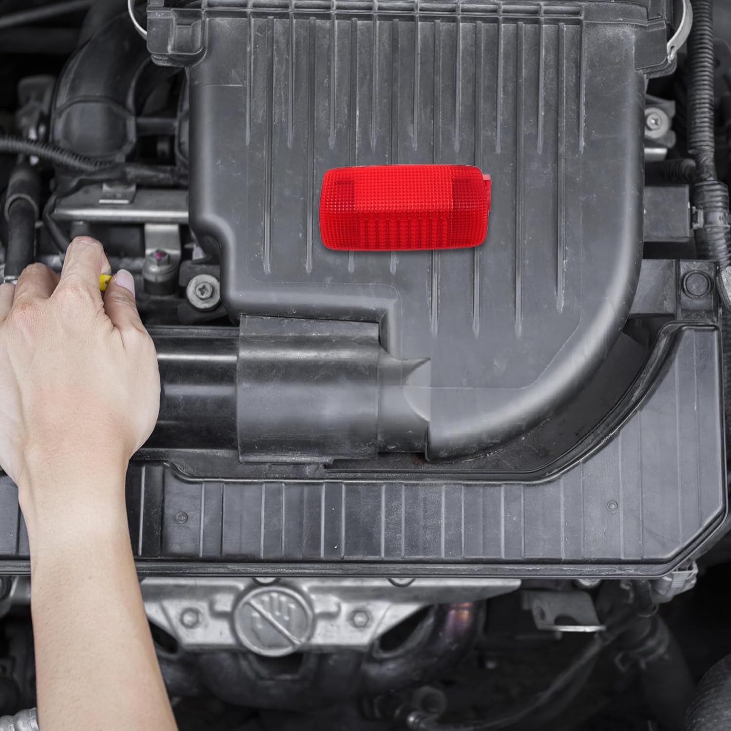 Kichvoe Red Plastic LED Car Door Light Aesthetic Design Sturdy Installation Side Door Light and Welcome Illumination