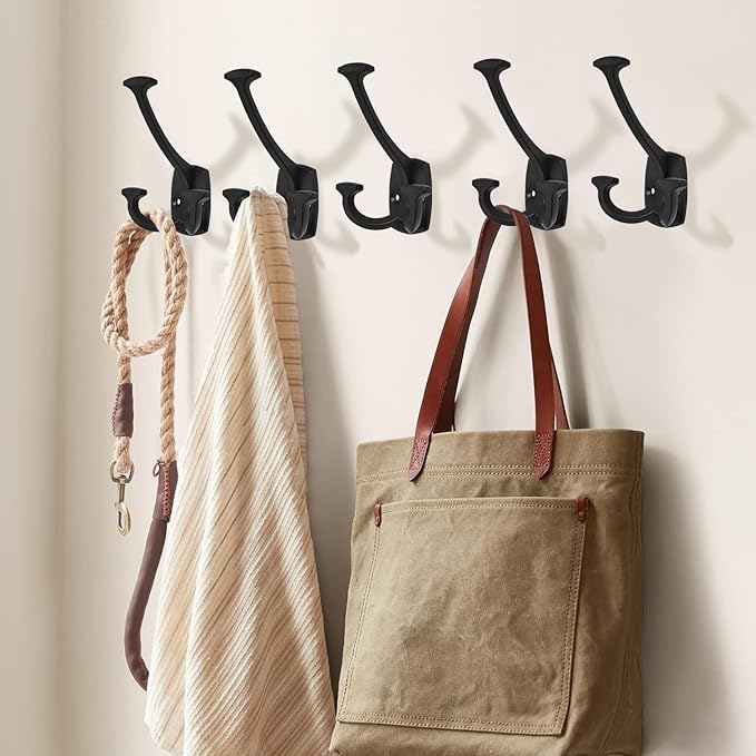 Large Wall Double-Sided Hook 5 Pack Matte Black Hook Decorative Heavy Duty - Image 5