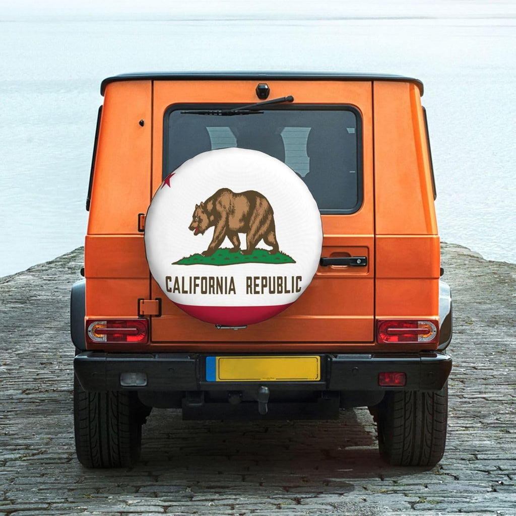 Flag of California Spare Tire Cover Trailer Tire Covers for Truck SUV Camper Vehicle Wheel Cover Waterproof Sun Dust Protection