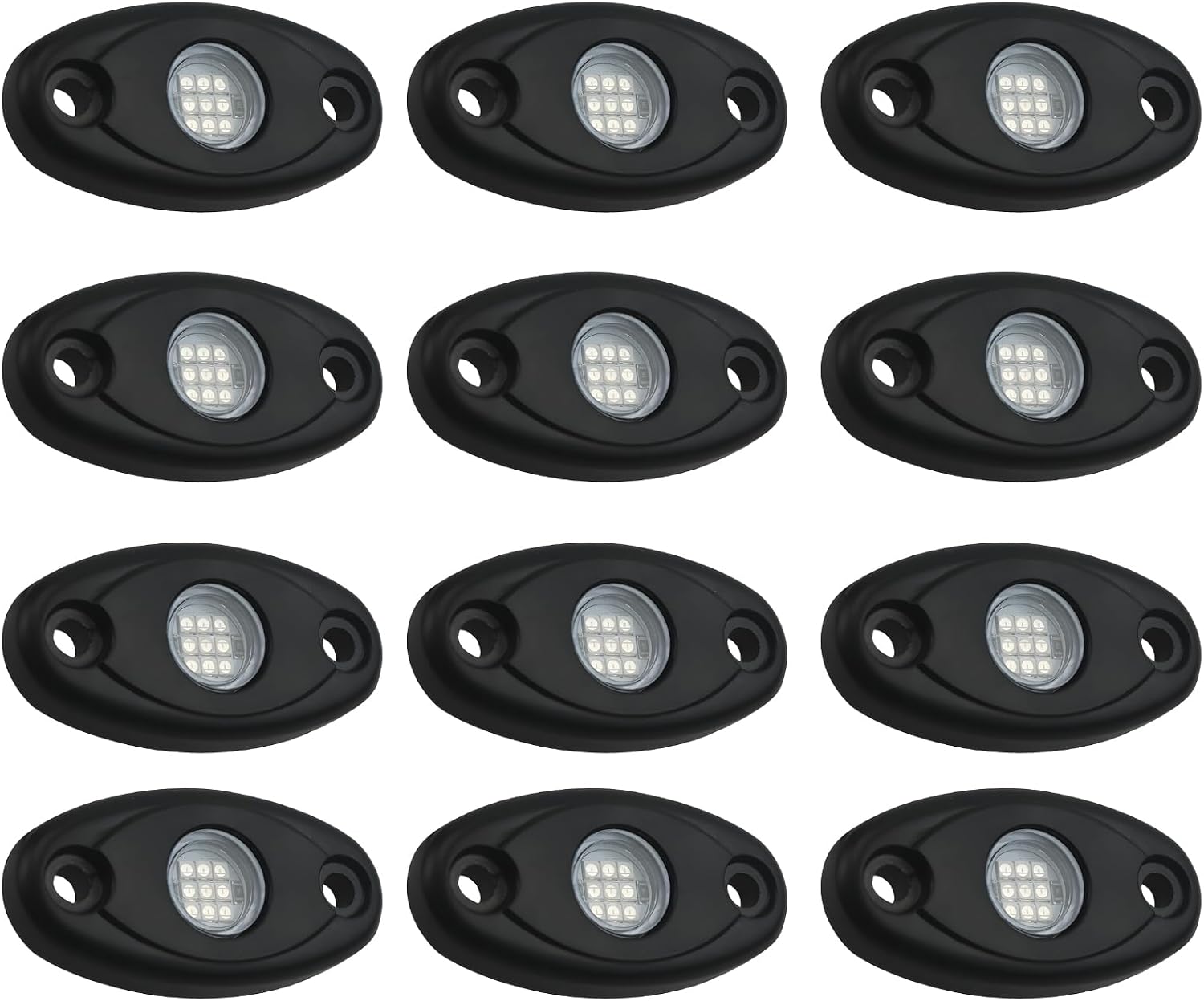 12 Pcs Blue Led Car Underglow Lighting Kit, 9 W, Waterproof, Aluminum Construction for Trucks, Boats, 2.8×1.3×0.4 Inches