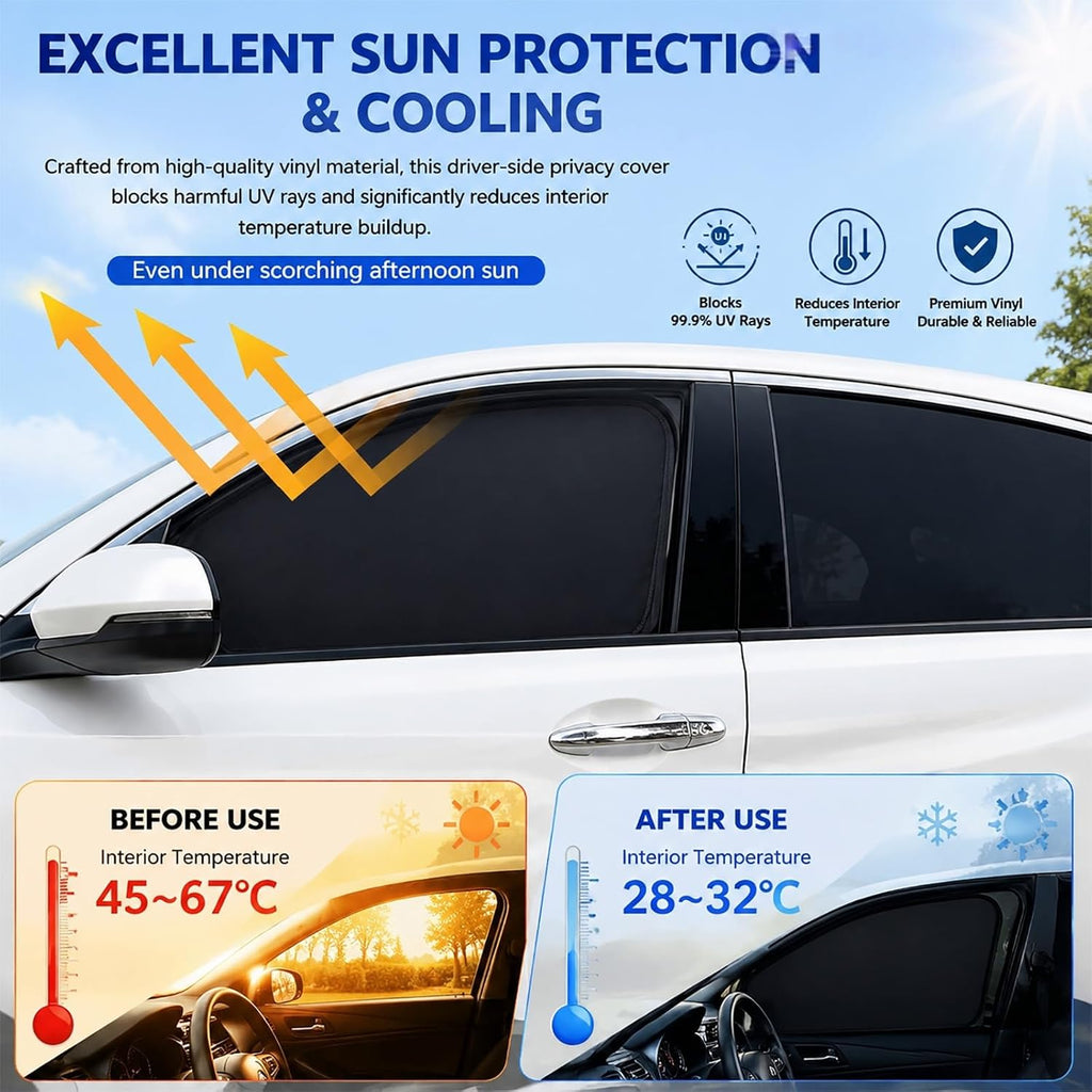 Car Side Window Sun Shades for Cadillac CT6 2016-2025, Blackout Side Window Sun Shade for Privacy Side Window Sun Shade Keeps Cooler,All Windows/8 Pieces