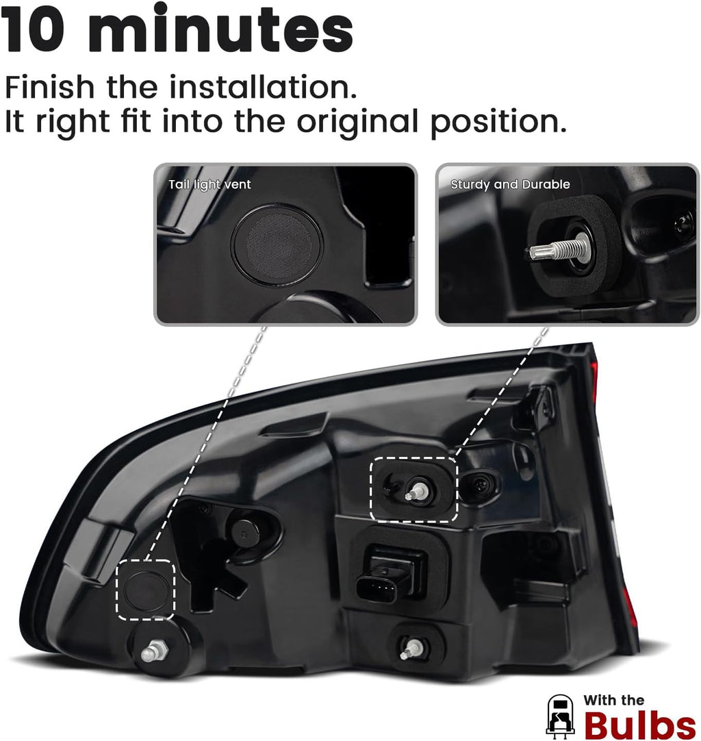LED Tail Lights Compatible With 2015-2023 Dodge Charger | Right Passenger Side Outer Rear Lights Assembly Factory OEM Taillights Replace 68213144AA, 68213144AB, 68213144AC