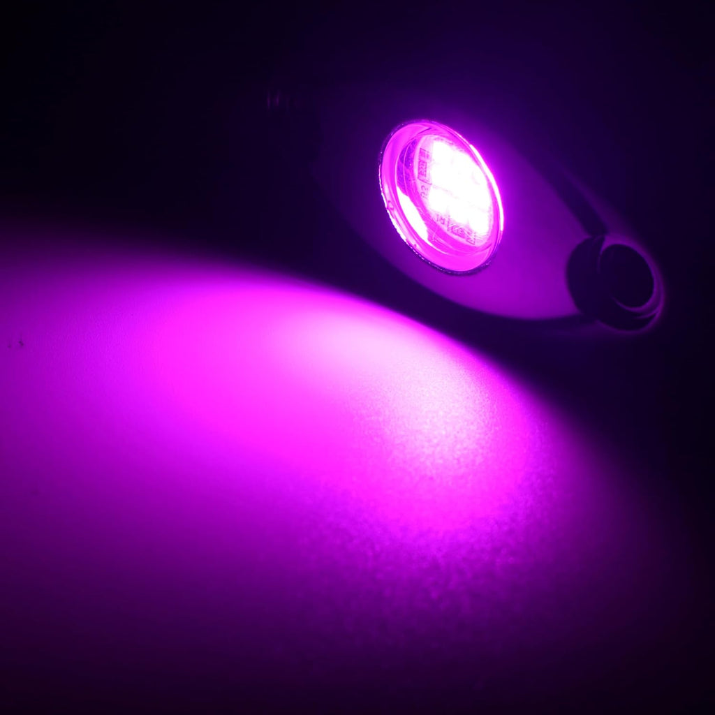 12 Pods Purple LED Rock Lights Neon Underglow Lamp for Car Truck ATV SUV Under Body Glow Light Taillights for Vehicles