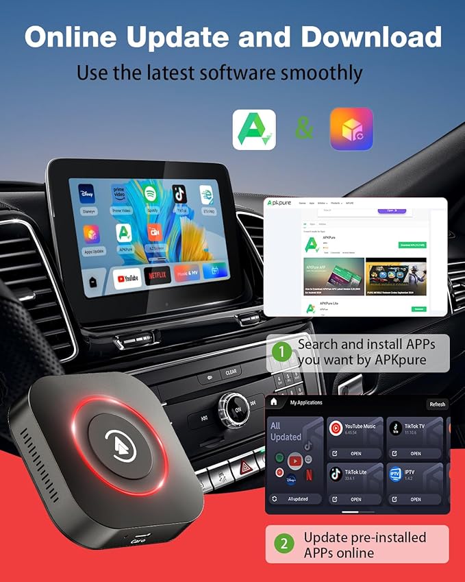 Wireless CarPlay Adapter, 2025 Upgraded Magic Box 2.0 Supports YouTube Hulu - Image 5