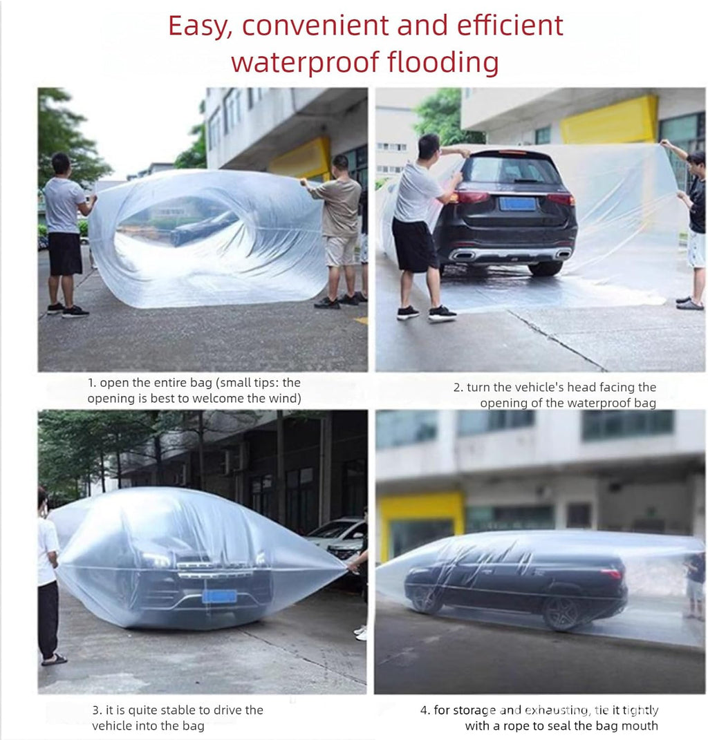 Heavy Duty Clear Vehicle Protector Bag Snow Shield Shelter for SUVs Car Flood Barrier