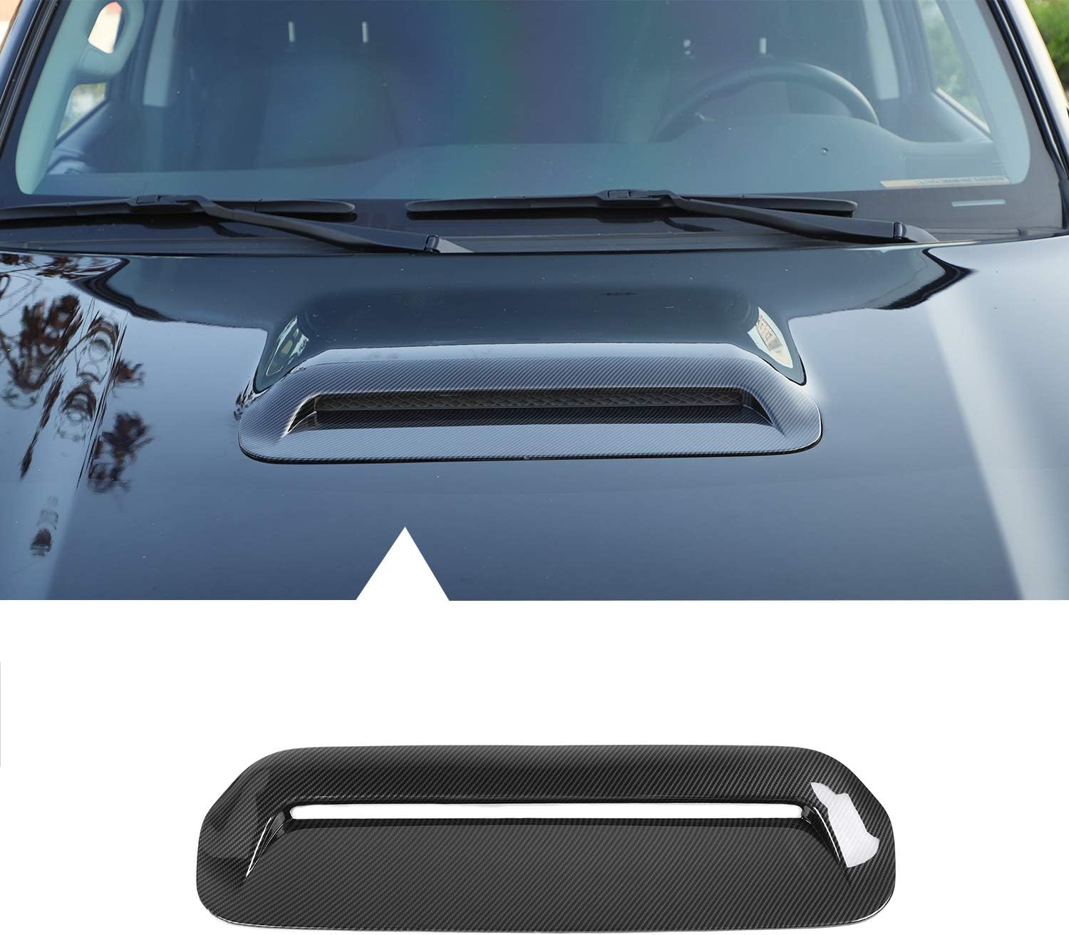 JeCar Carbon Fiber Hood Scoop Vent Cover Trim for 2010-2023 Toyota 4Runner TRD Pro TRD Off-Road