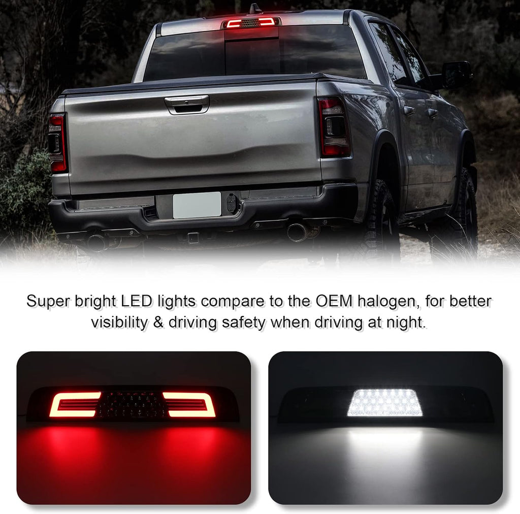 LED Third Brake Light Smoked Compatible with 2019-2026 RAM 1500 Rear High Mount 3rd Brake Lights (NOT for Classic/TRX/Camera model)
