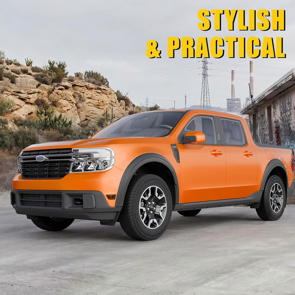 Fender Flares Compatible with 2022-2025 Ford Maverick Front & Rear Wheel Eyebrow Protectors Fender Trim Covers PP Plastic 12PCS No Drilling for 2024 Maverick Accessories