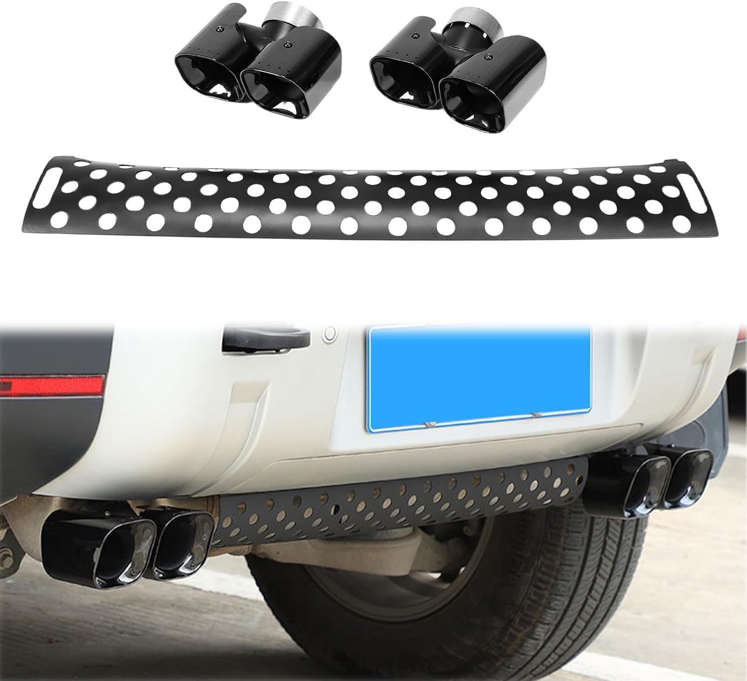 Exhaust Pipe Trim for Land Rover Defender 2020-2025 - Stainless Steel Straight Cut Tailpipe Tip,Easy Installation Exhaust Accessory for Defender 90/110/130
