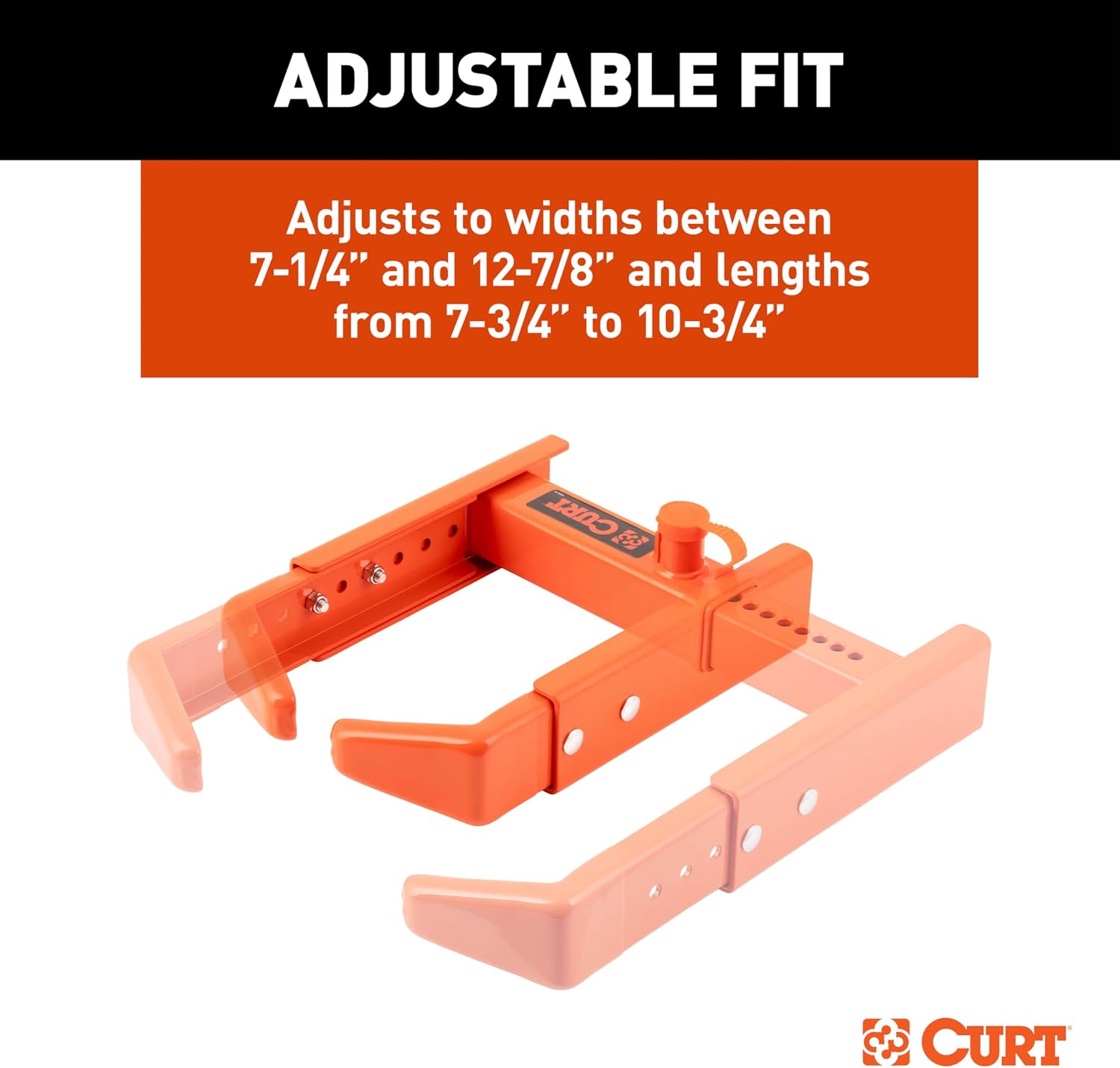 CURT 23176 Adjustable Trailer Wheel Lock, 16.5” x 6.5”-8 to 33" x 12-1/2"/R15