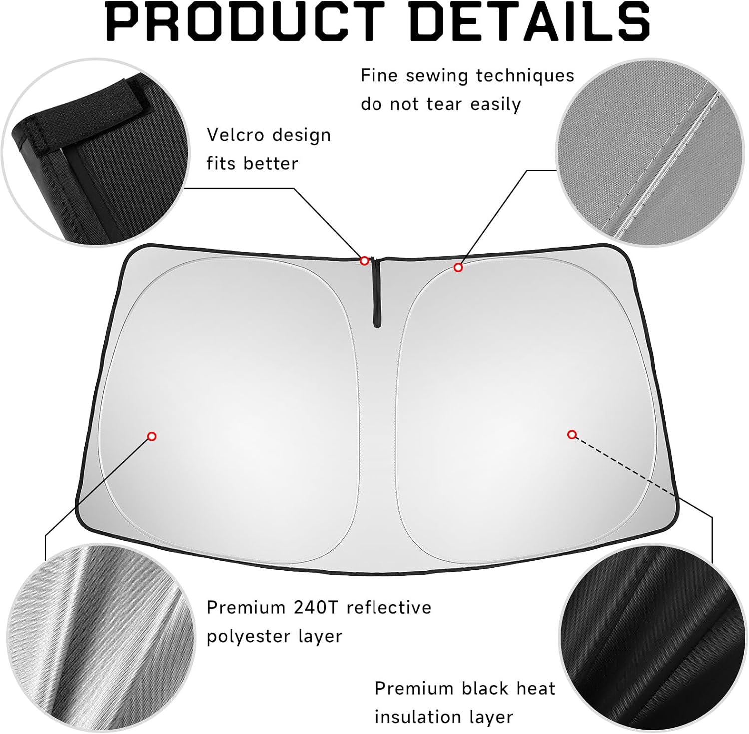 Upgraded Windshield Sunshade for Honda 2023-2026 CRV Foldable Accessories Folding Sun Shade Windshield Heat UV Rays Visor Protection