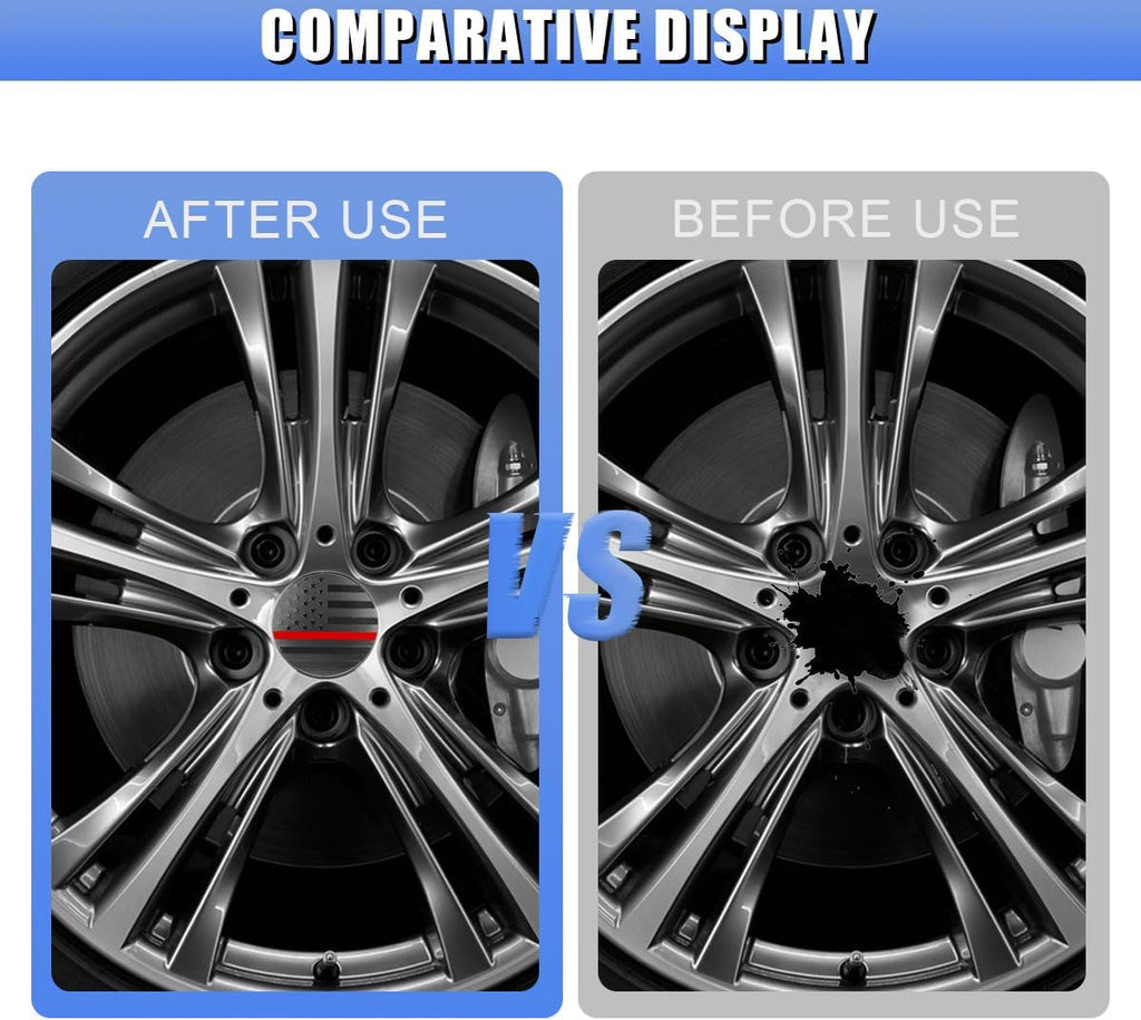 4PCS 56mm American Flag Wheel Hub Center Cap Sticker (BlackRed) | Waterproof Automotive Wheel Rim Center Cover, Universal Auto Exterior Decoration Decal Accessories for Car Truck SUV