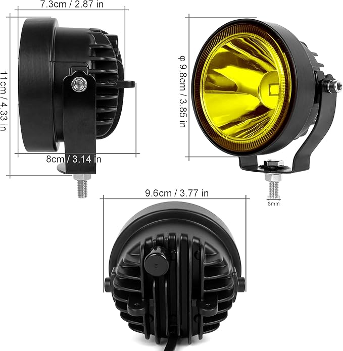 Led Pod Lights Spot Fog Lights Amber/Yellow 2Pcs 60W 4 Inch Work Auxiliary - Image 2