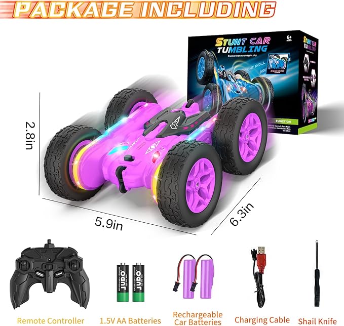 Remote Control Car, Rc Cars Stunt RC Car Toys New Upgraded Strip Lights and - Image 6