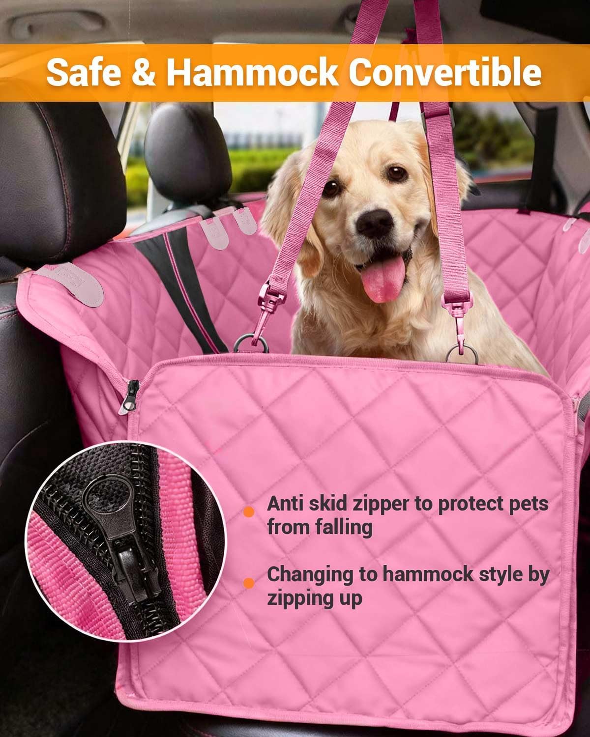dog car seat cover, 600d heavy dute car, close-up detail
