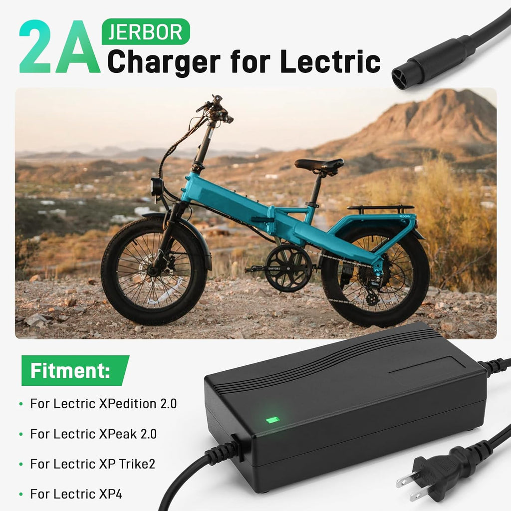 JERBOR 54.6V 2A Battery Charger for Lectric XP4/XPedition 2.0/XPeak 2.0/XP Trike2, Charger Power Adapter, Auto Power Off Overload Protection, Replacement Accessoreis for Lectric