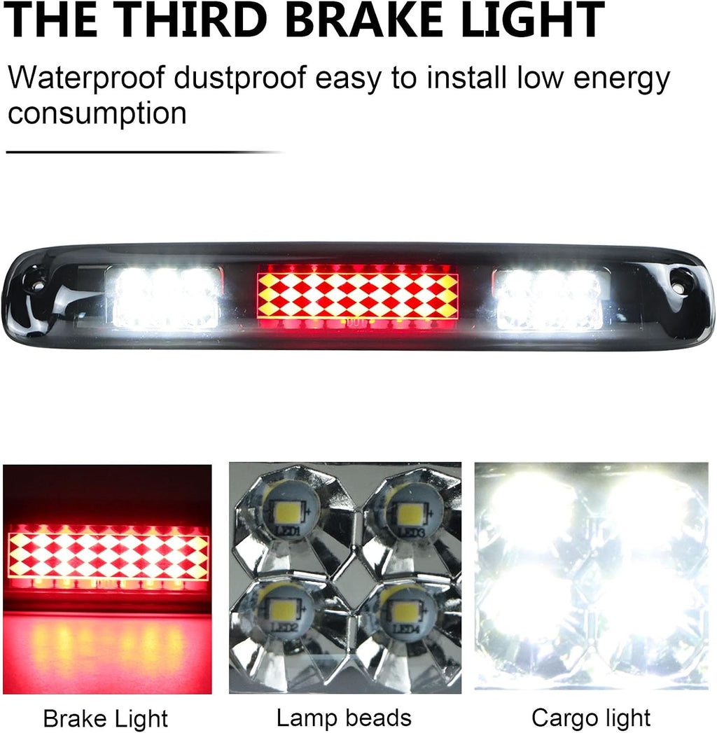 Tresound LED Third 3rd Brake Light for 1999-2007 Chevy Silverado GMC Sierra 1500 2500 3500 HD Classic, Rear Cargo Lamp High Mount Stop light