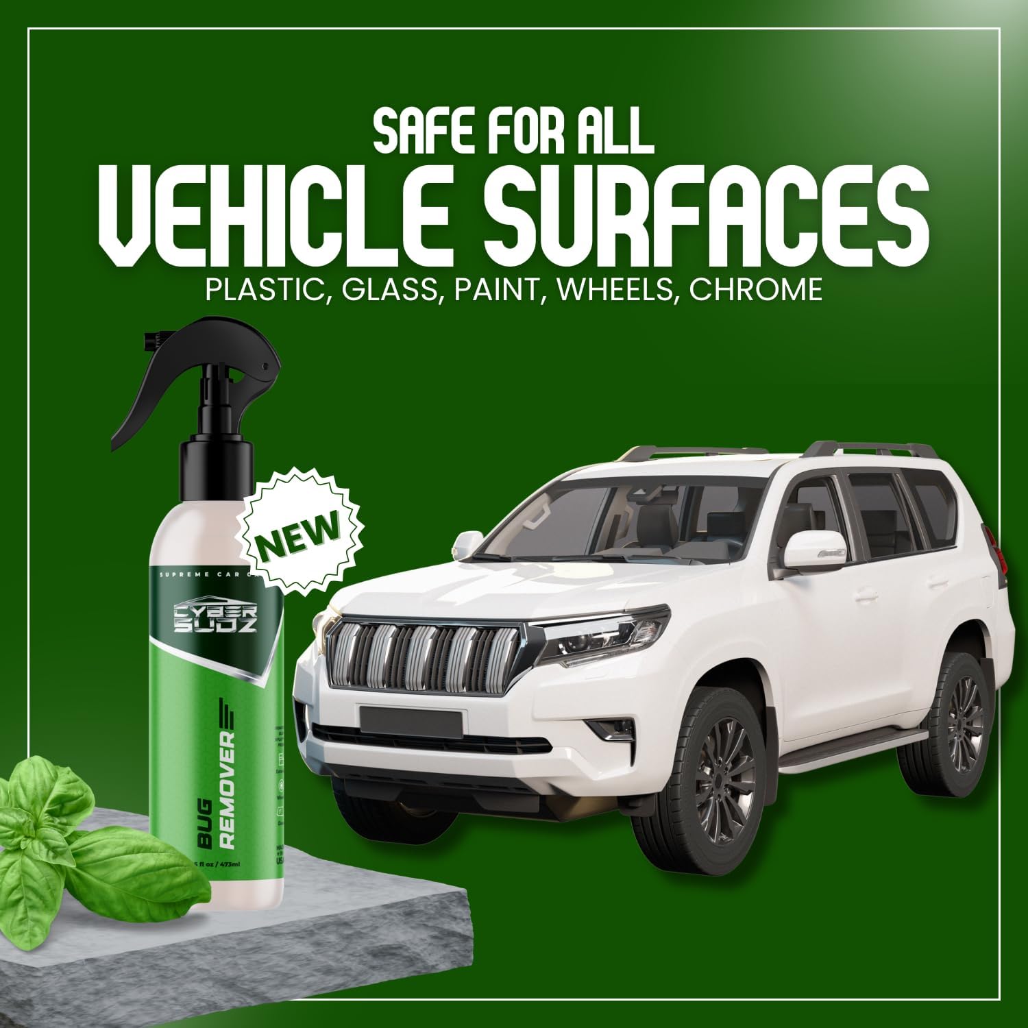 Bug Remover for Cars Exterior - Spray Dissolves Bug Splatter, Bird Poop, Tar and Road Grime - Safe on Paint, Chrome, Glass, & More - pH Neutral, Ceramic & Wax Safe - 16oz
