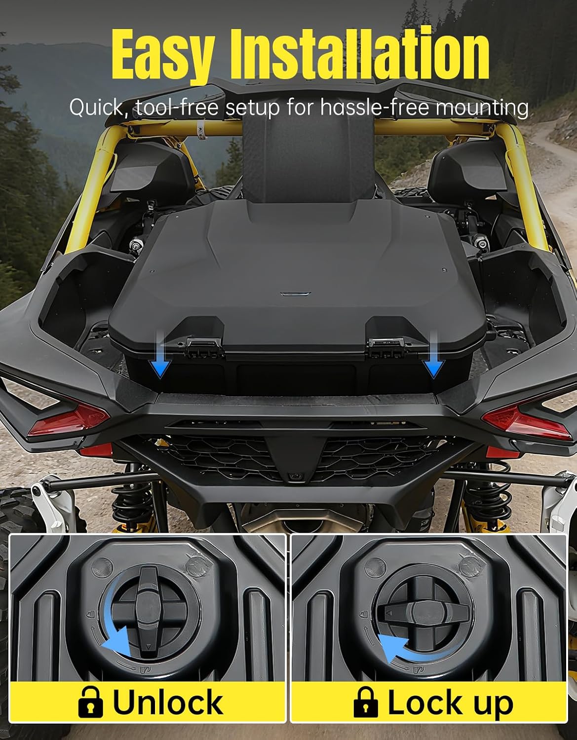 96L and 13.5L Side Storage Box Set for Can-Am Maverick R Accessories | For Can-Am Maverick R/R X/X Rs 2024+ & R Max/X/X Rs/Smart-Shox 2025+, Replaces 715007182/715007372, 3pcs