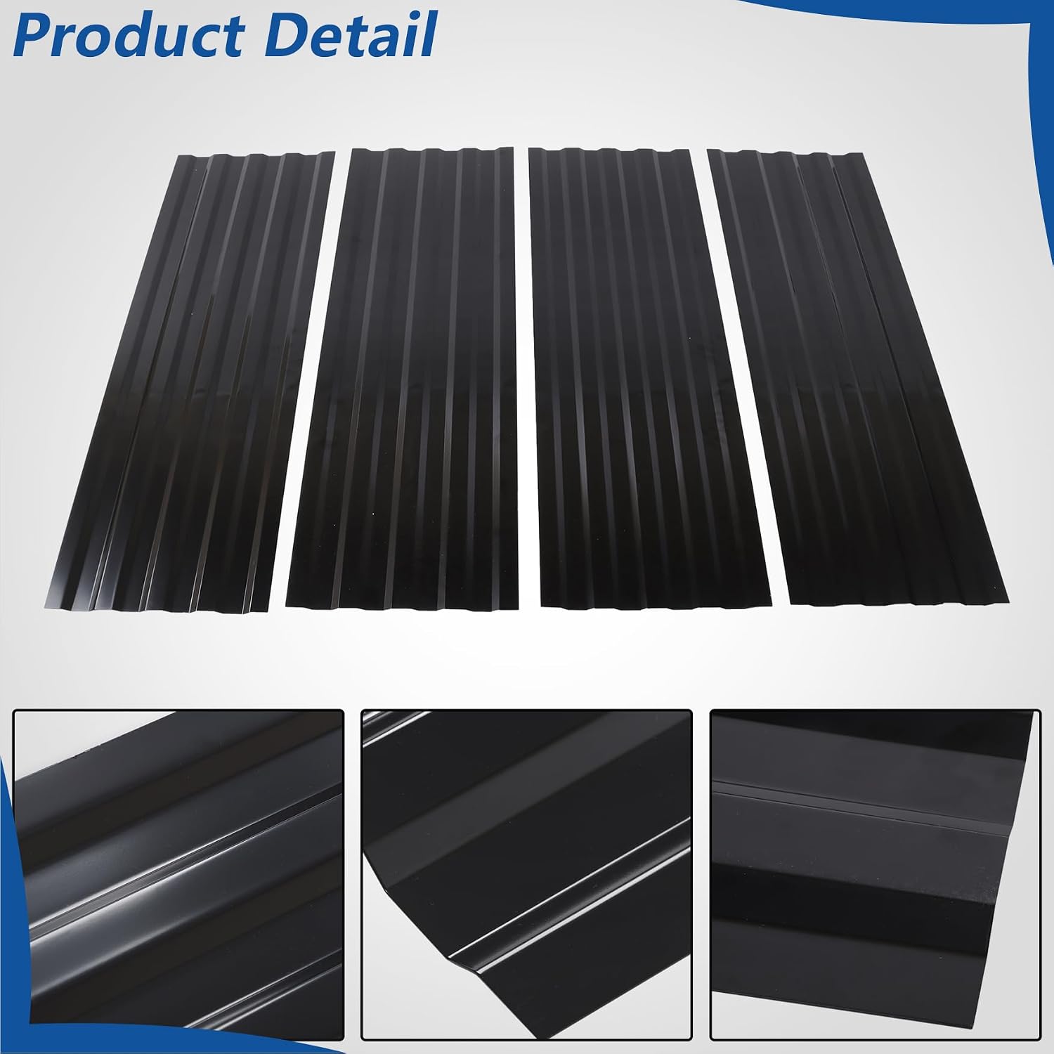 WFLNHB 4Pcs Black Steel Truck Bed Floor Patch Panel Replacement for F250 F350 F450 1999-2016 926-881