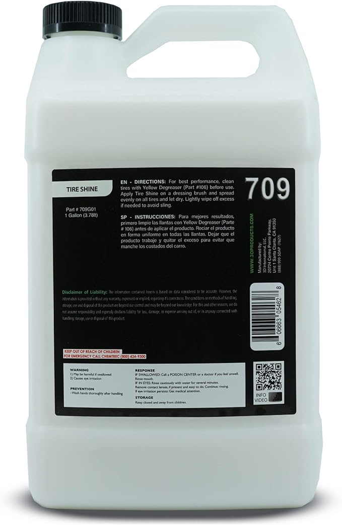 3D Tire Shine Gel – Water-Based, High Gloss Tire Dressing | Non-Greasy - Image 2