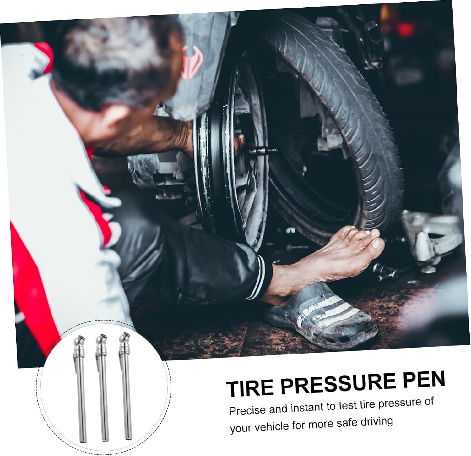 Mikinona 3pcs Tire Air Pressure Pencil Gauge Mechanical Tire Pressure Pen No Battery Needed Accurate Reading