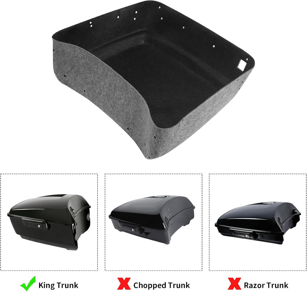 TCMT King Trunk Insert Carpet Liner Fits For Harley 2014-2025 FLT FLHT FLHTCU FLHRC Road King Road Glide Street Glide Electra Glide Pack