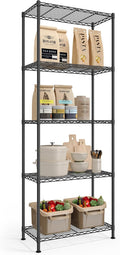 songmics 5-tier storage shelves, adjustable wire shelving unit, main product view
