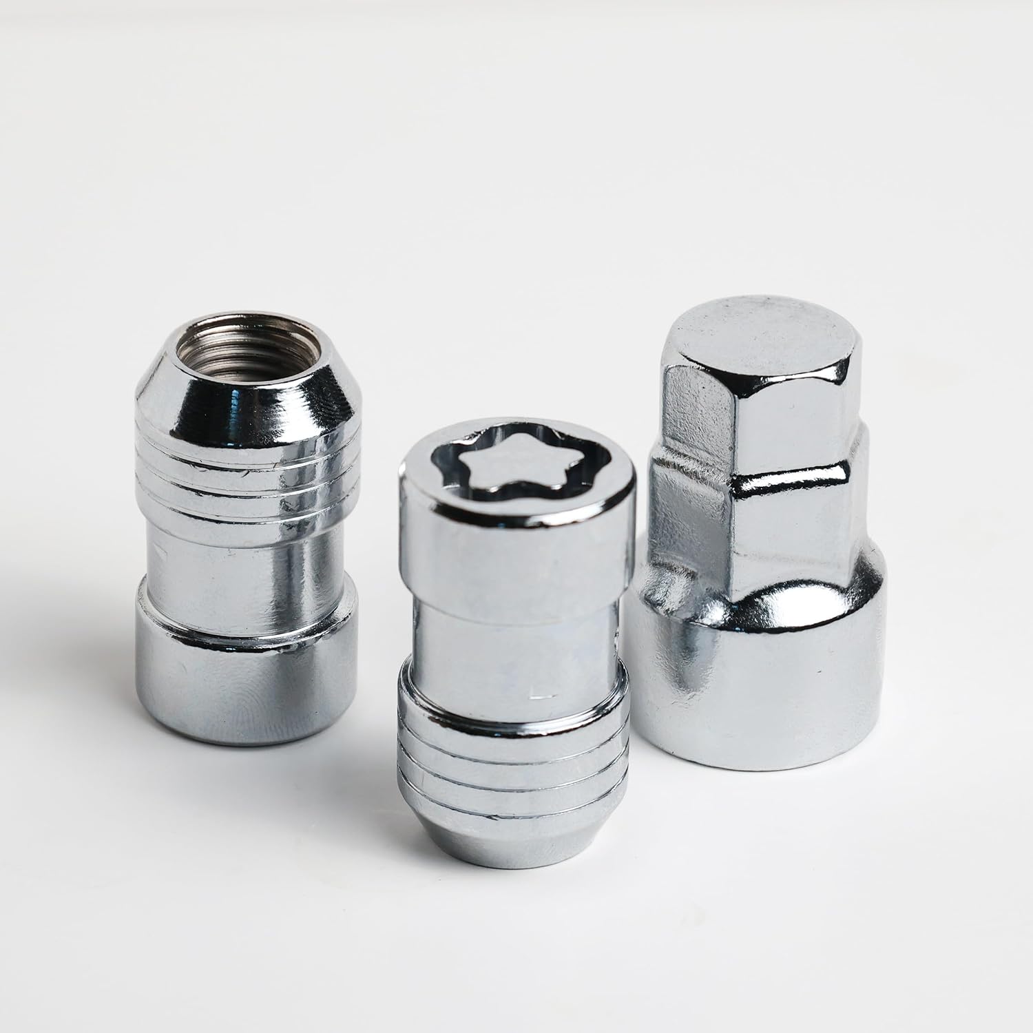 Sliver M14X1.5 Wheel Locks Lug Nuts for Cars Tires, Set of 5 Locks with 1 Key