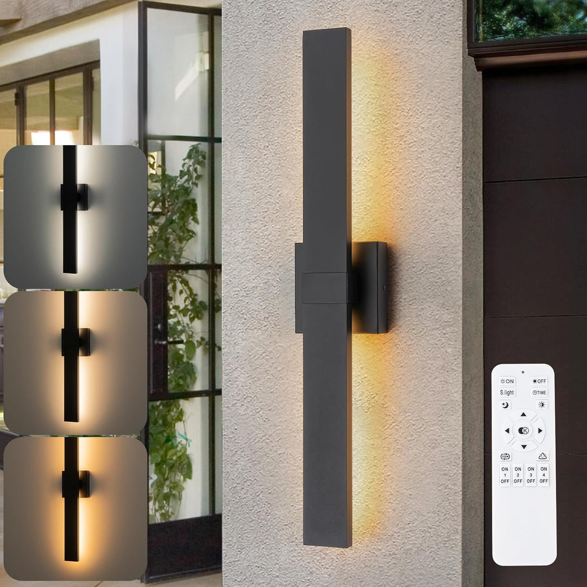 Modern Outdoor Wall Light 3CCT Dimmable LED Outdoor Sconce Lights