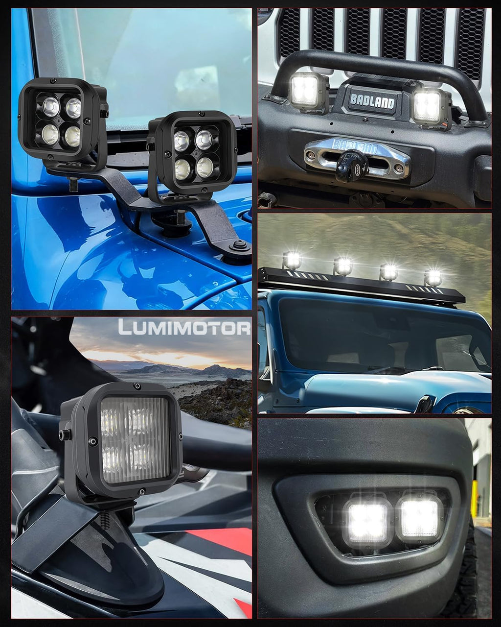 X-Series 3'' CREE LED Pod Lights Cube 2Pcs for Truck Jeep UTV Motorcycle | Driving Combo Beam, CREE XTE LEDs, Reverse Backup Hitch LED Lights, IP68 Waterproof, Aluminum, 12-24V, 3-Year Warranty