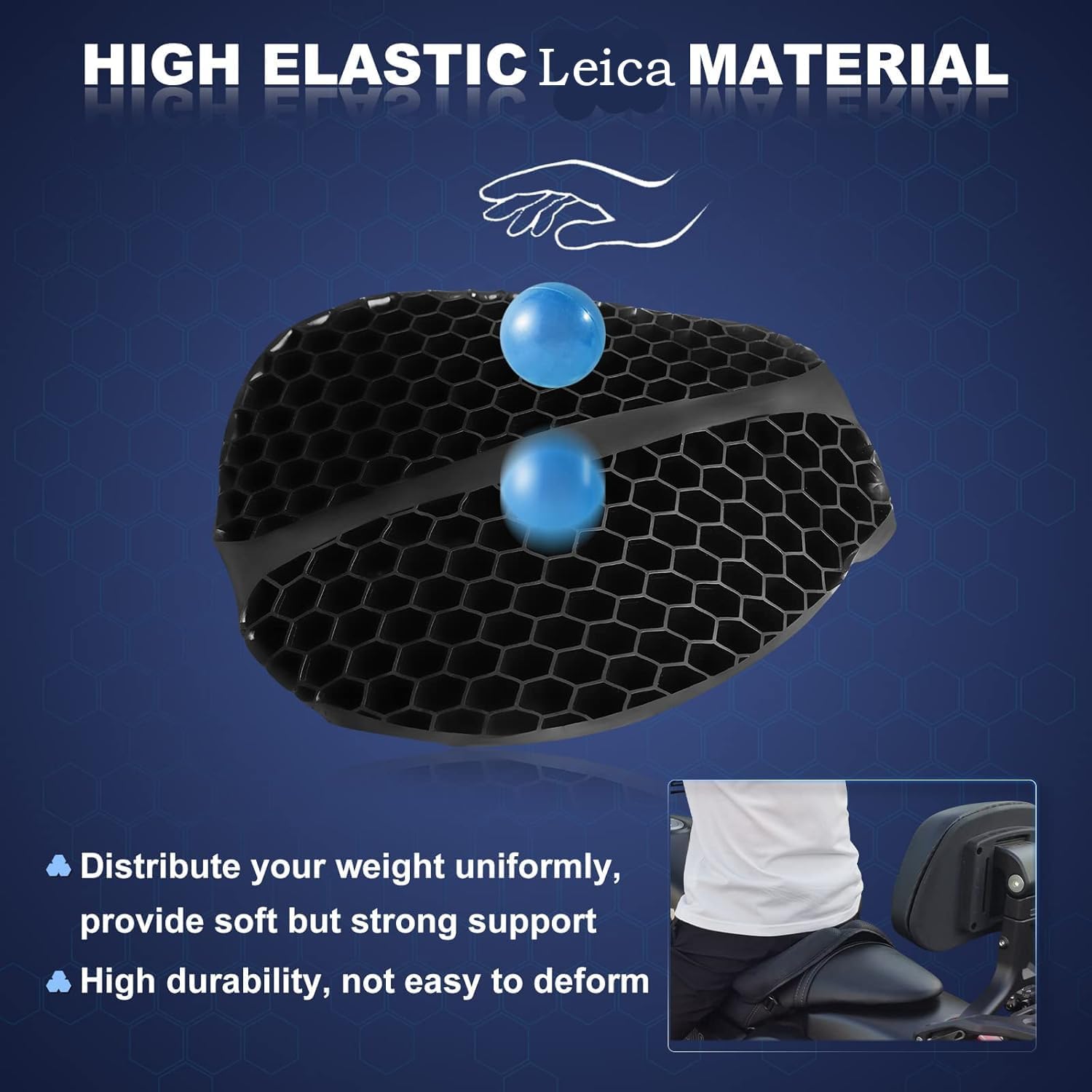 Motorcycle Seat Cover for Can-Am Ryker 900 2019-2026,Foldable Gel Cushionlycra Fabric with Air Ducts Shock Absorption Breathable and Wear-Resistant