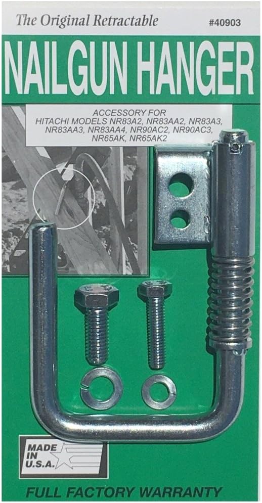 original nail gun hanger (green #40903)- hook compatible shown in use