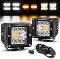 auxbeam 3 inch led pod 6 modes amber, main product view