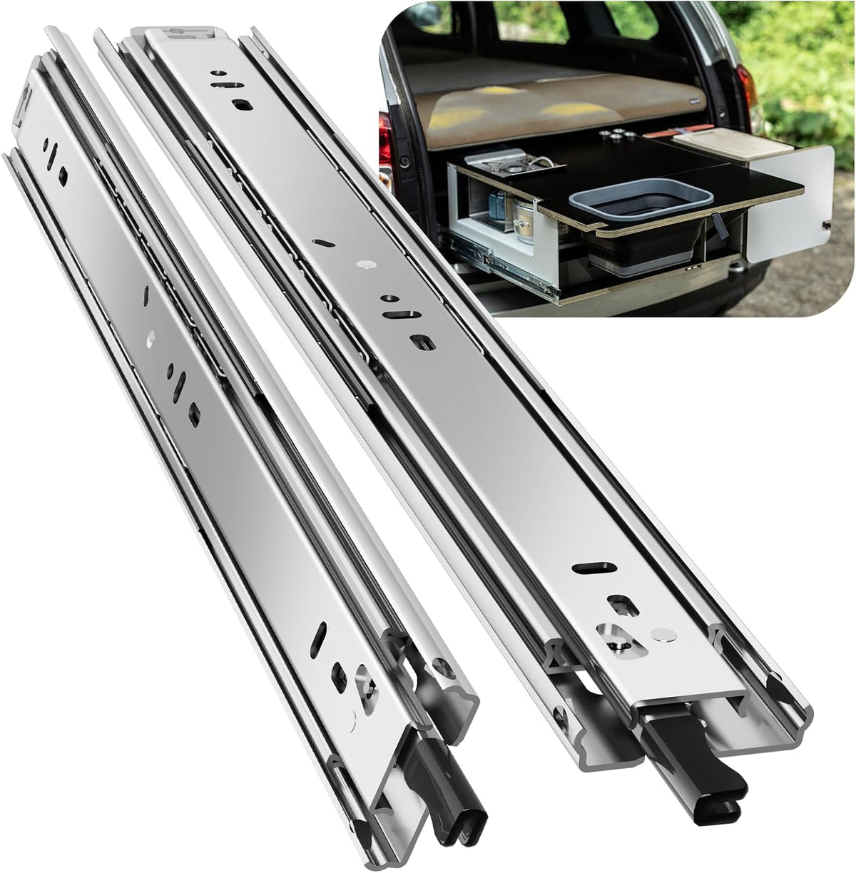 1 pair heavy duty locking drawer slides with, main product view