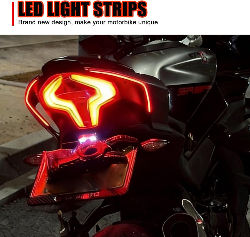 Passenger Seat Cowl LED Light Strips Fairing Light Compatible with CFMOTO 450SS/450NK 2023 2024 2025 2026,210+ Models,Mobile Phone APP Control,CFMOTO 450SS Accessories,CFMOTO 450NK Accessories