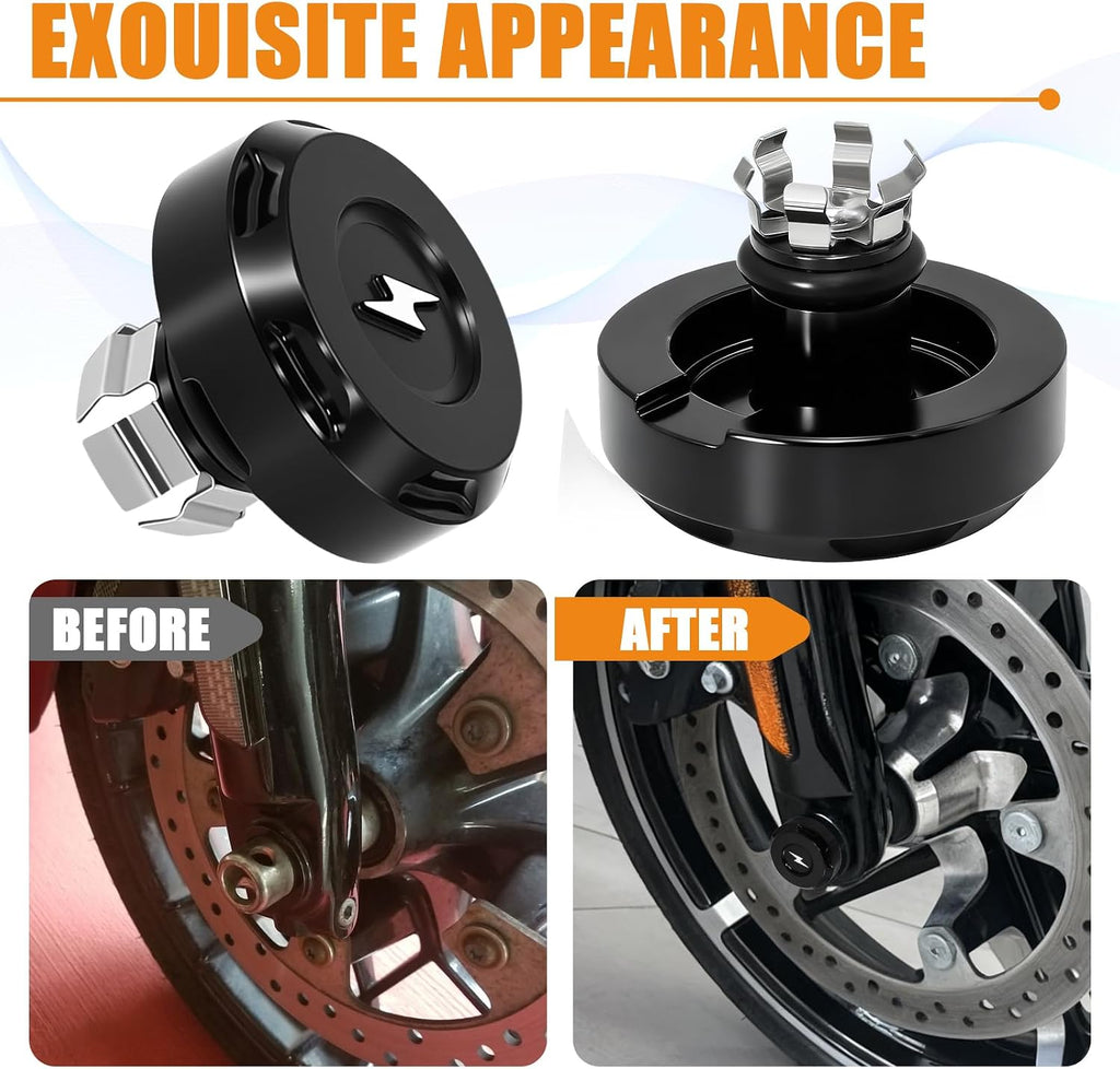 Front Axle Nut Covers Caps for Harley Street Glide, Road Glide, CVO FLTRX FLHX 2024-2026