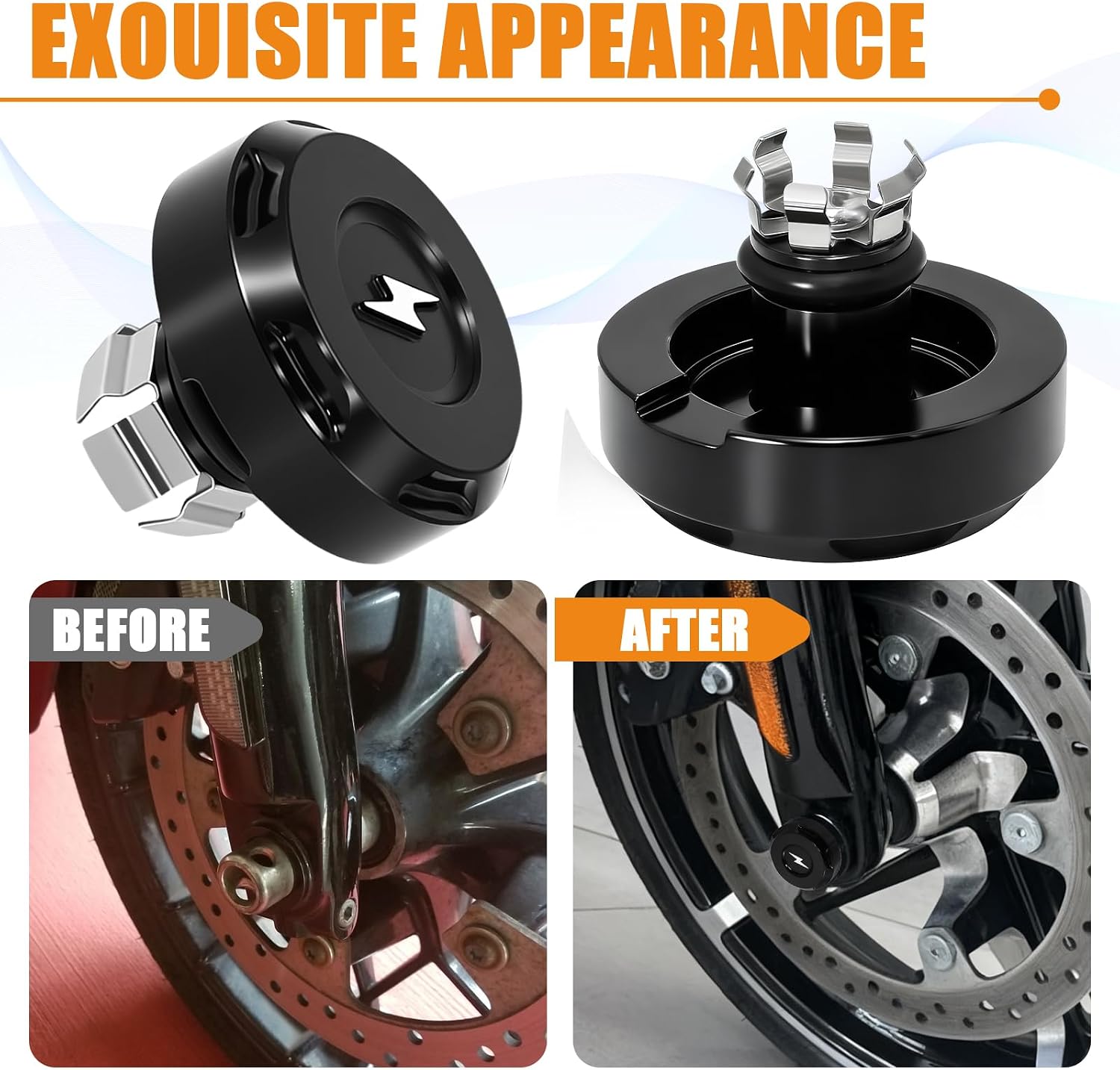 Front Axle Nut Covers Caps for Harley Street Glide, Road Glide, CVO FLTRX FLHX 2024-2026