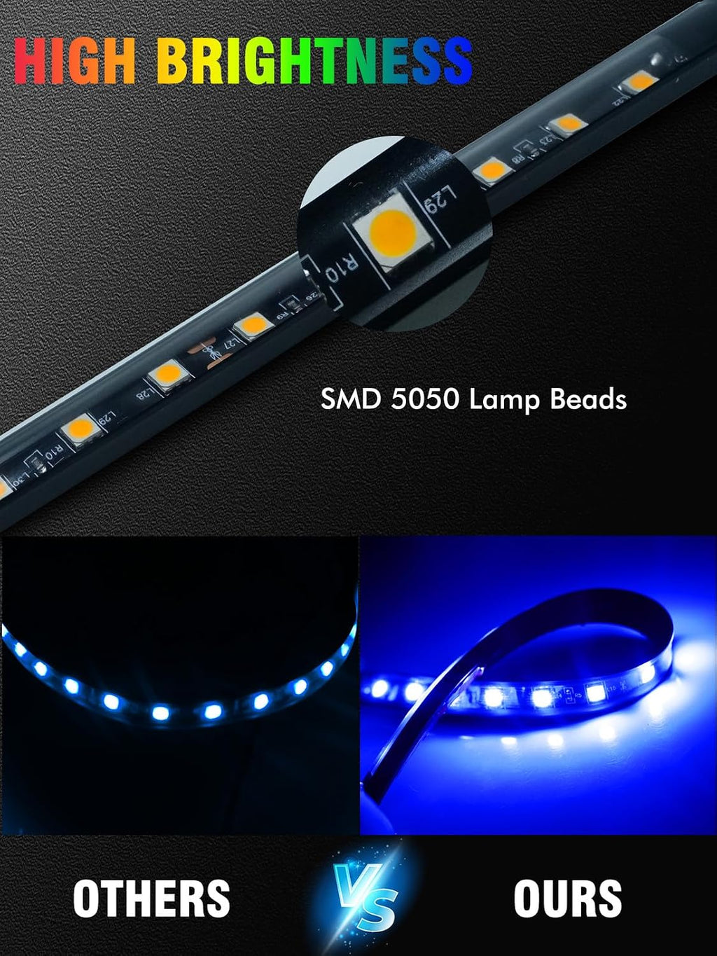 Car Led Light Strip IP67 Waterproof 8Pcs - Green Blue Red White | 12V 11Inch Footwell & Underglow Lights, Interior & Exterior Decoration, Fits SUVs, Trucks, Motorcycles, Boats, Golf Carts