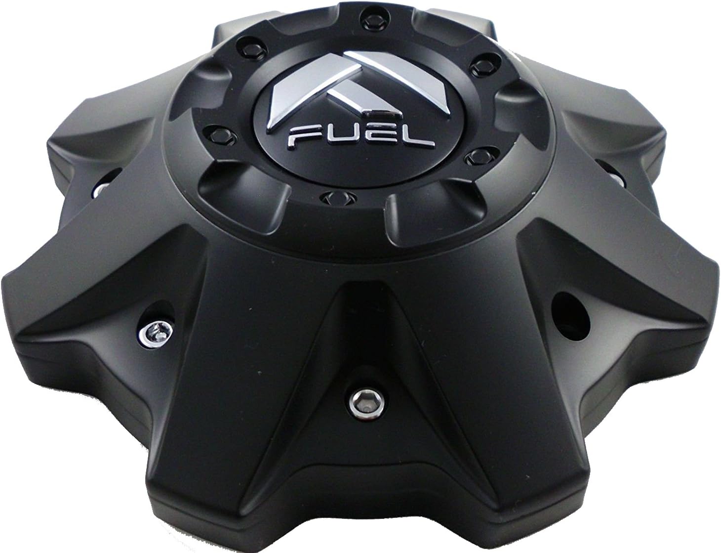 FUEL Matte Black Chrome Rivets Wheel Center Caps One (1) 1002-53B M-447 8-Lug (with Screws)