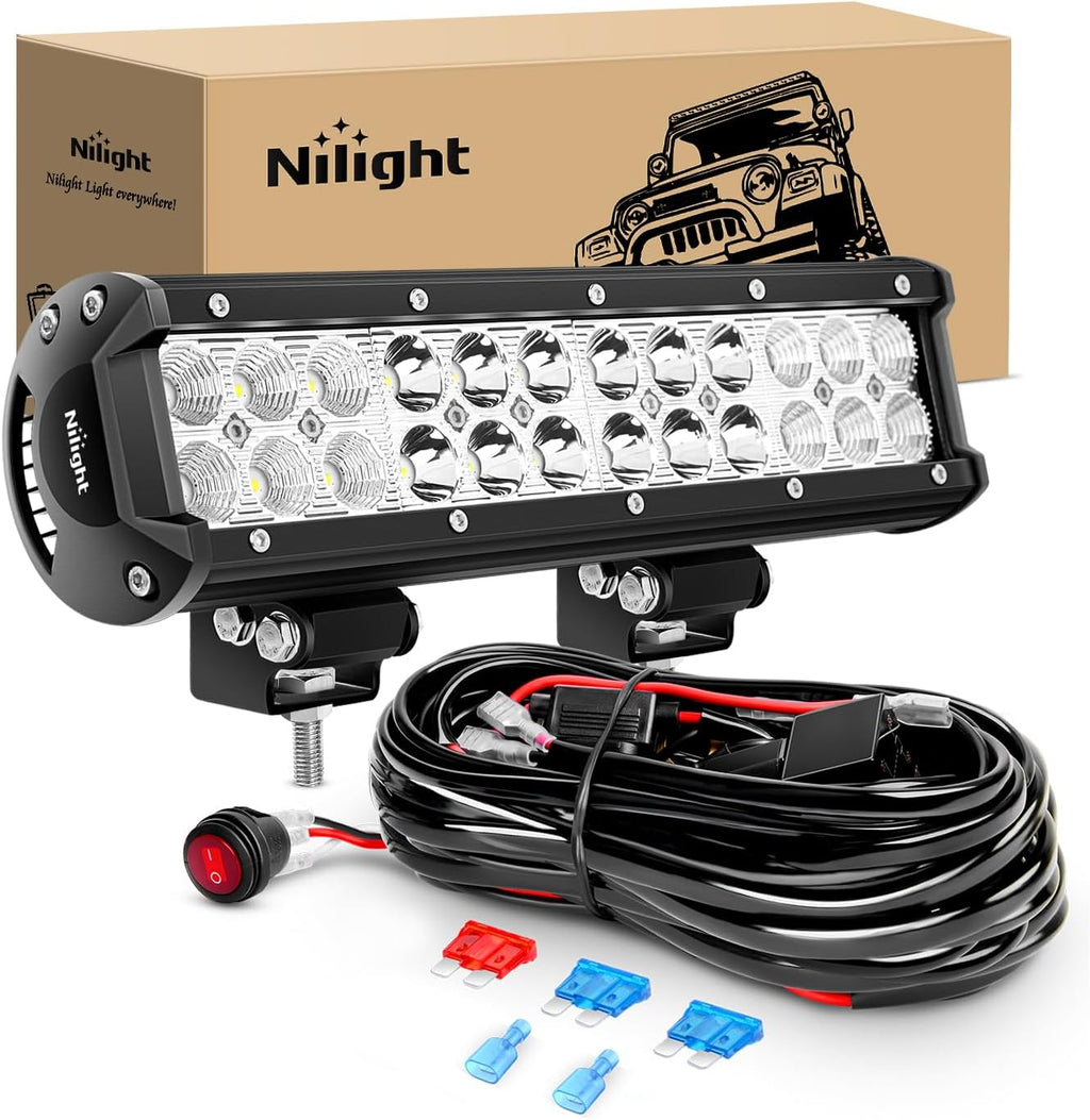 nilight led light bar 12 inch 72w spot, main product view